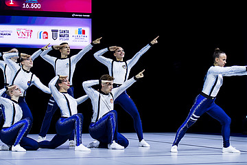 Das deutsche Team AeroDance bei der WM 2024 in Pesaro | Foto: melogym