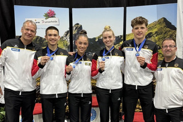 Die Medaillengewinner*innen von links nach rechts: Miguel Feyh, Aileen Rösler, Christine Schuldt und Lars Garmann | Foto: DTB